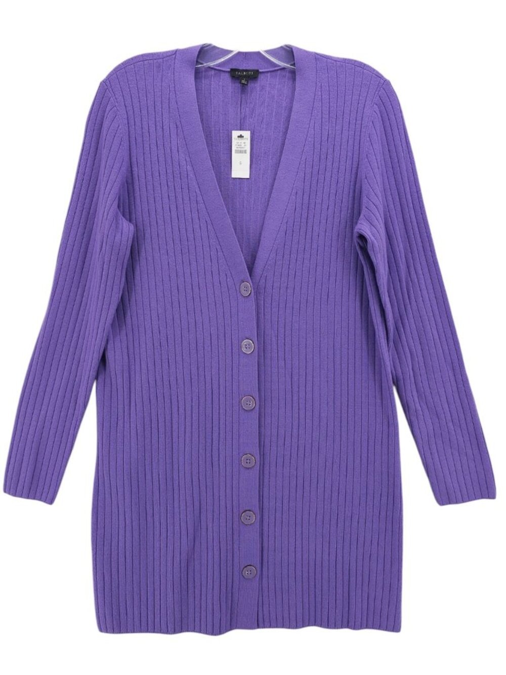 TALBOTS Purple Cardigan Livaeco Viscose Blend Knit Size SMALL